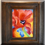 A01. Jeannette Cooper Nicholson framed floral painting. 15.5”h x 11.5”d 